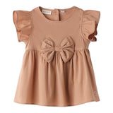 Sarabanda Camicia Mezza Manica con Fiocco per Neonata 0B538N MARRONE SARABANDA 