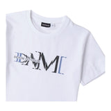 Sarabanda T-Shirt Girocollo Tinta Unita con Stampa per Bambino 0B735 BIANCO SARABANDA 