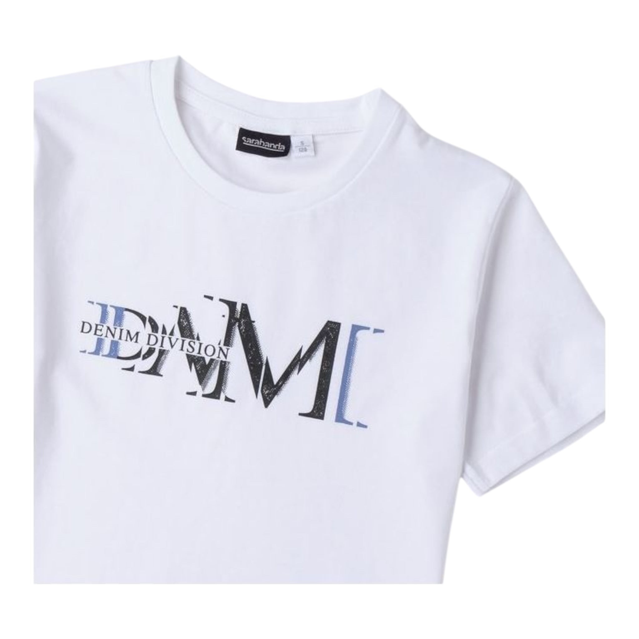 Sarabanda T-Shirt Girocollo Tinta Unita con Stampa per Bambino 0B735 BIANCO SARABANDA 