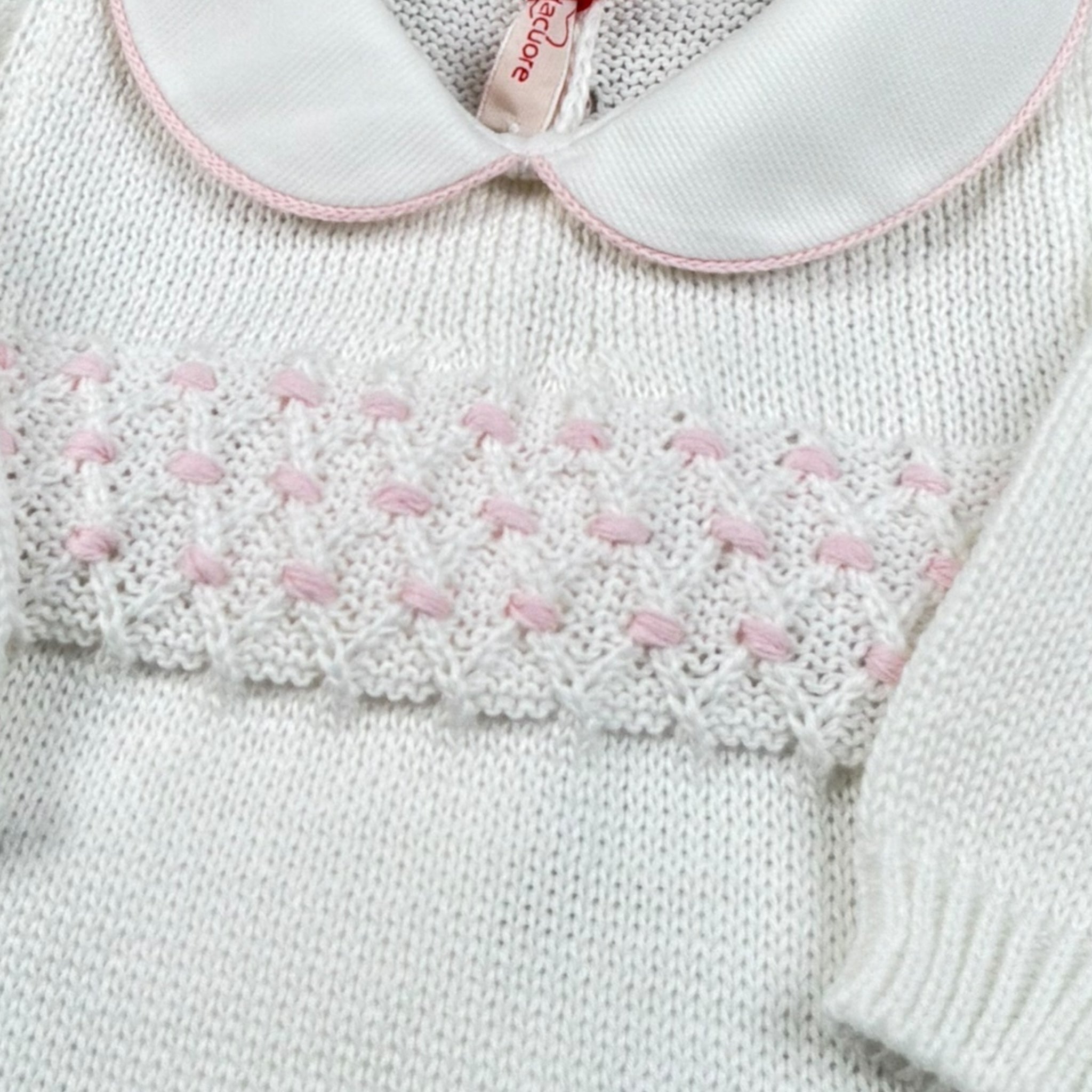 Scaldacuore Tutina Tinta Unita In Maglia per Neonata PS01FAI23 BIANCO SCALDACUORE 