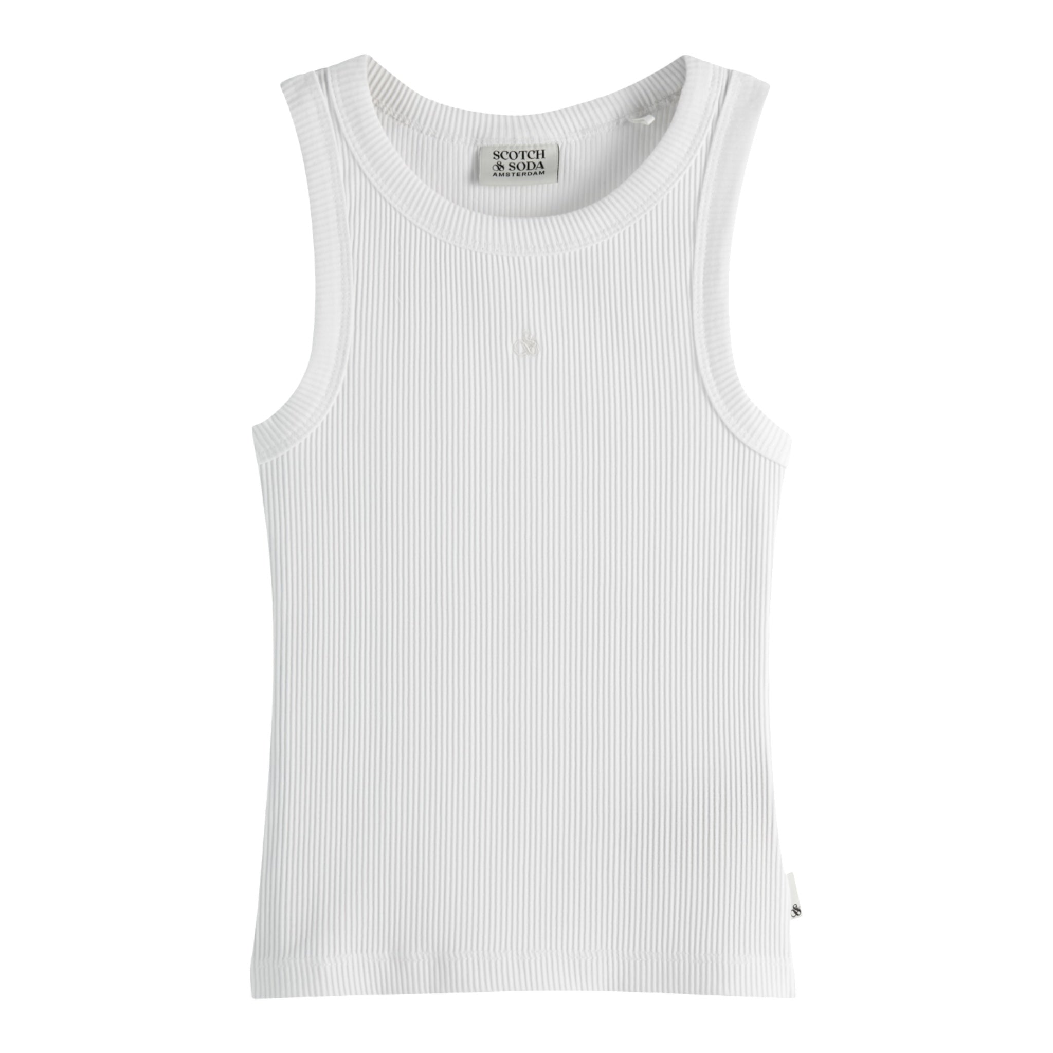 Scotch & Shrunk Canotta Tinta Unita A Costine per Bambino 179374 BIANCO SCOTCH & SHRUNK 