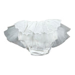 Seerose Completo 2 Pezzi Coulotte Tinta Unita con Tulle-Body per Neonata 362 BIANCO SEEROSE 