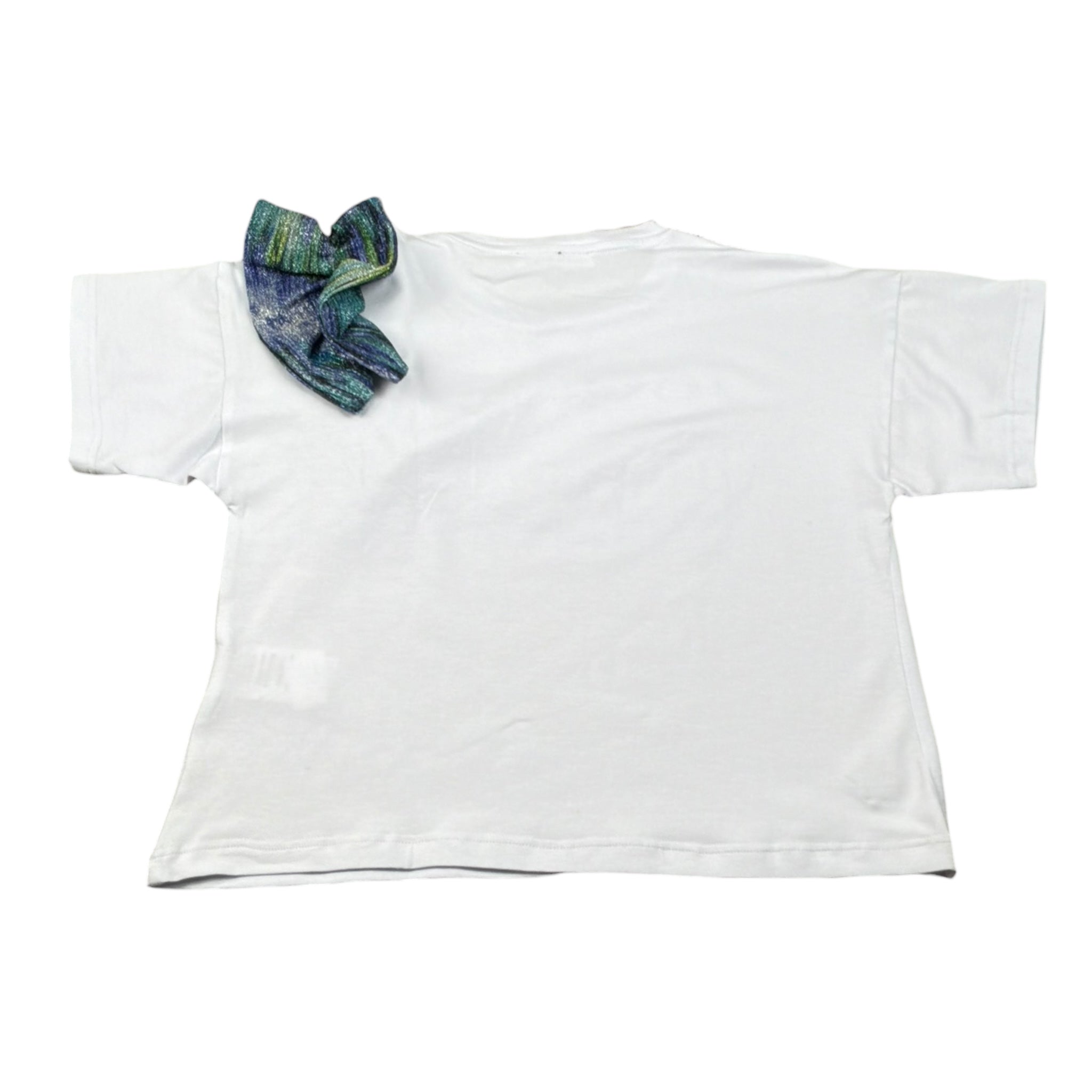 Shopart T-Shirt Girocollo Tinta Unita con Applicazione per Bambina SAJKS00443 BIANCO SHOPART 