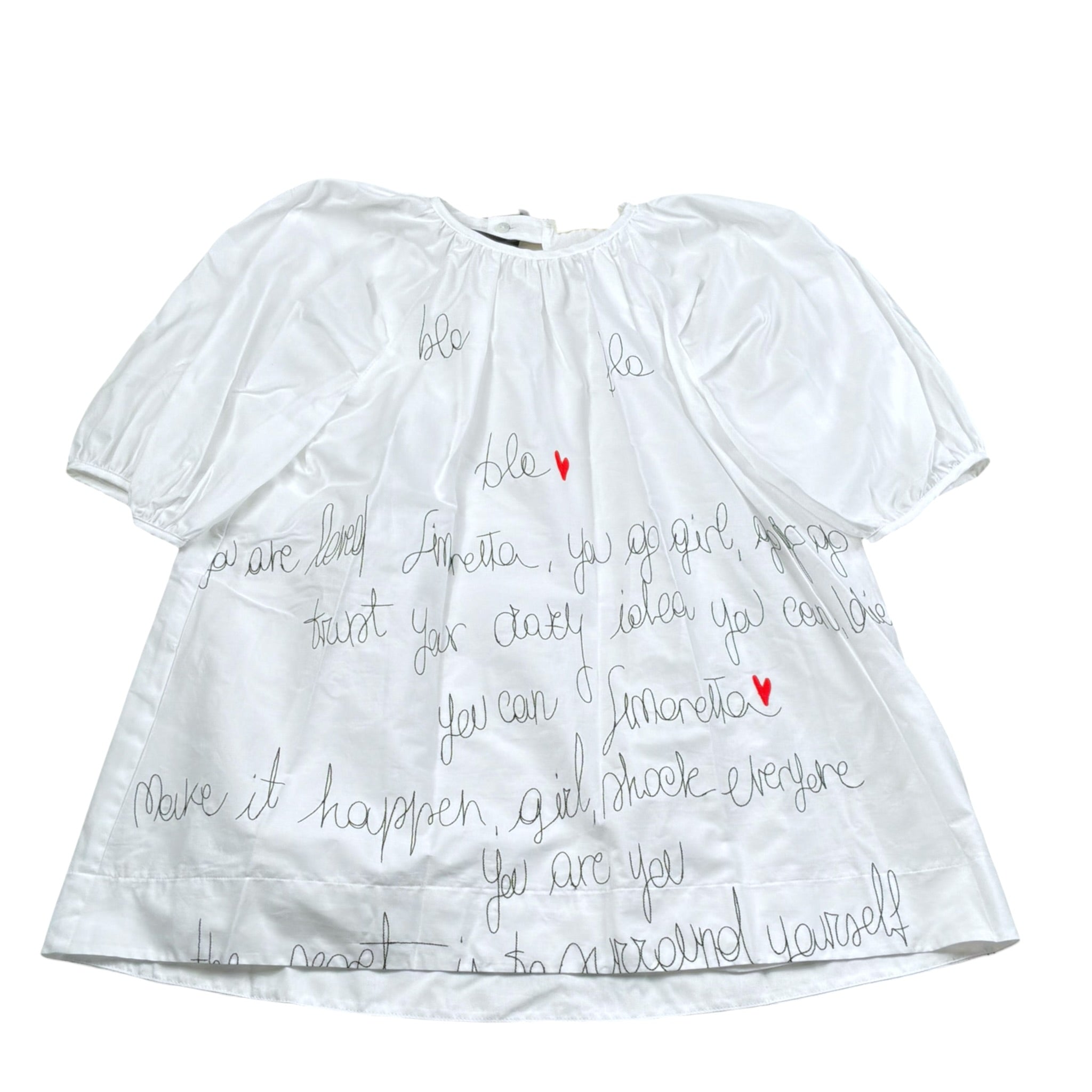 Simonetta Abito Tinta Unita con Stampa per Bambina SW1B53 BIANCO SIMONETTA 