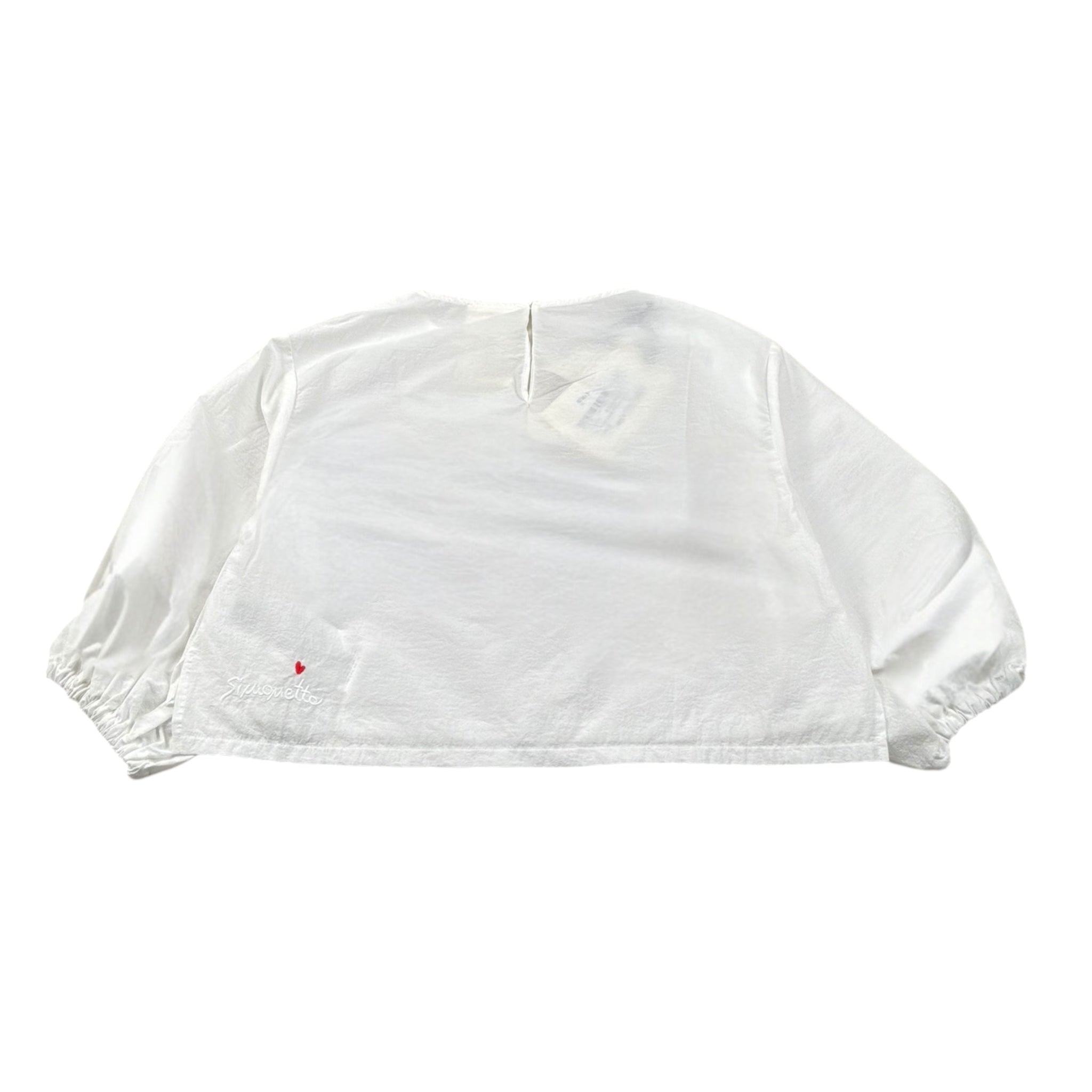 Simonetta Camicia Tinta Unita con Logo per Bambina SW5A03 BIANCA SIMONETTA 