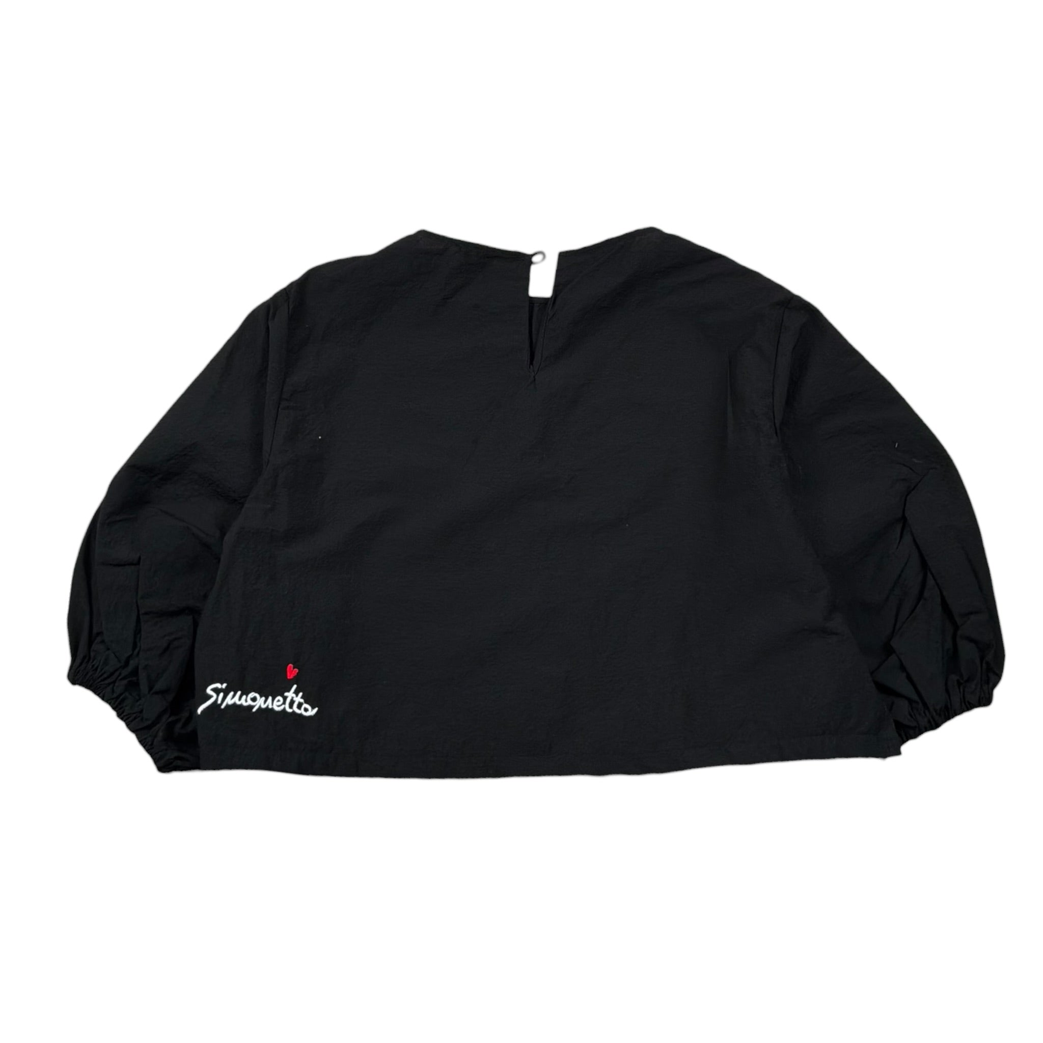 Simonetta Camicia Tinta Unita con Logo per Bambina SW5A03X NERO SIMONETTA 