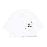 Simonetta Camicia Mezza Manica Tinta Unita con Cuore per Bambina SW5A31 BIANCO SIMONETTA 