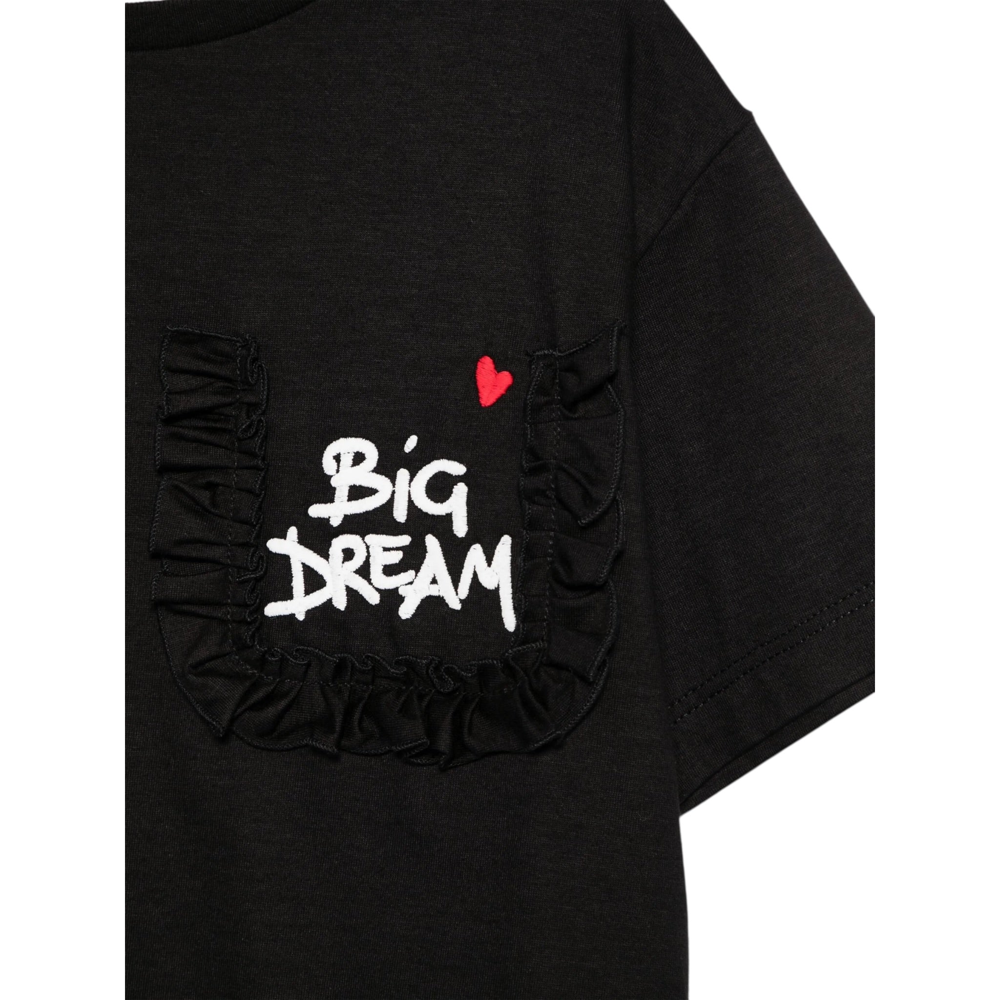 Simonetta T-Shirt Girocollo Tinta Unita con Taschino per Bambina SW8A31 NERO SIMONETTA 