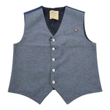 Siviglia Gilet tinta unita con Fantasia Blu per Bambino GLS500J BLU SIVIGLIA 