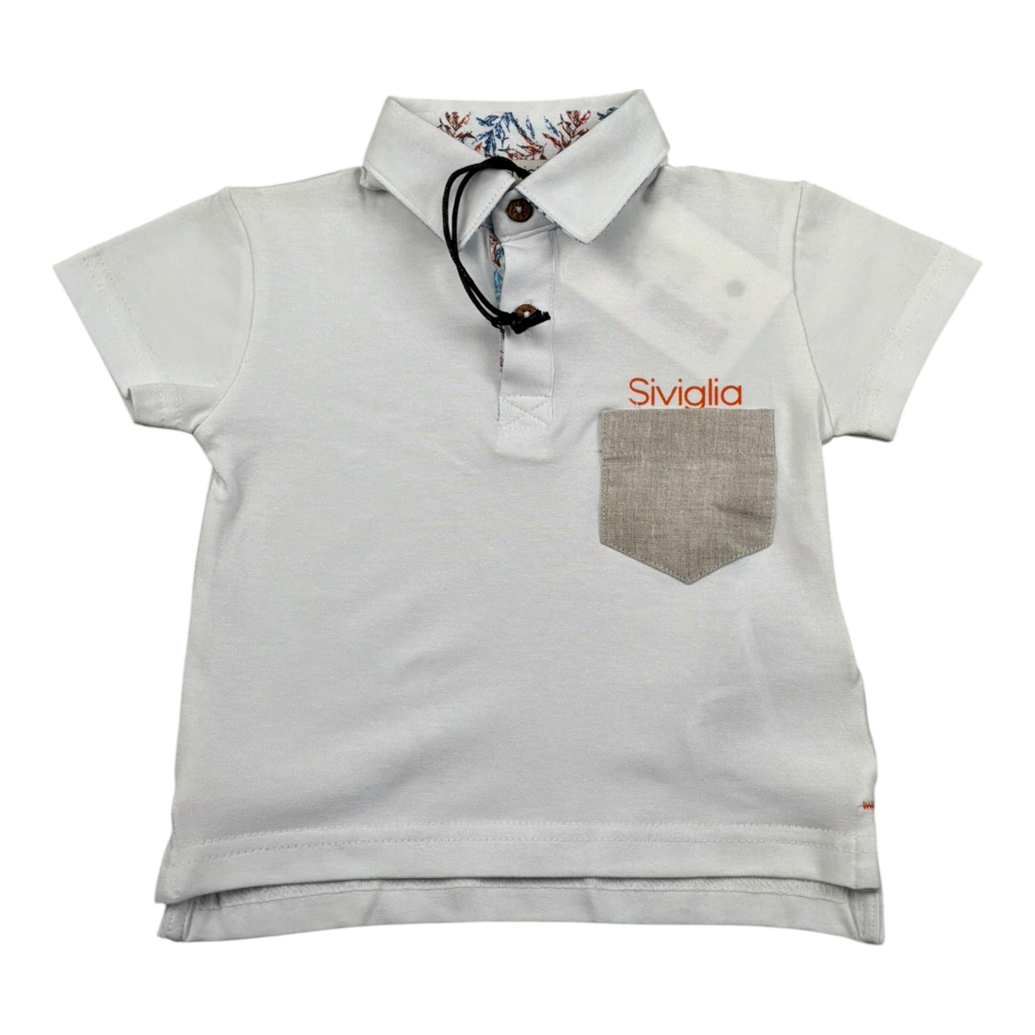 Siviglia Polo Mezza Manica Tinta Unita con Taschino per Neonato SVNTS17280 BIANCO SIVIGLIA 