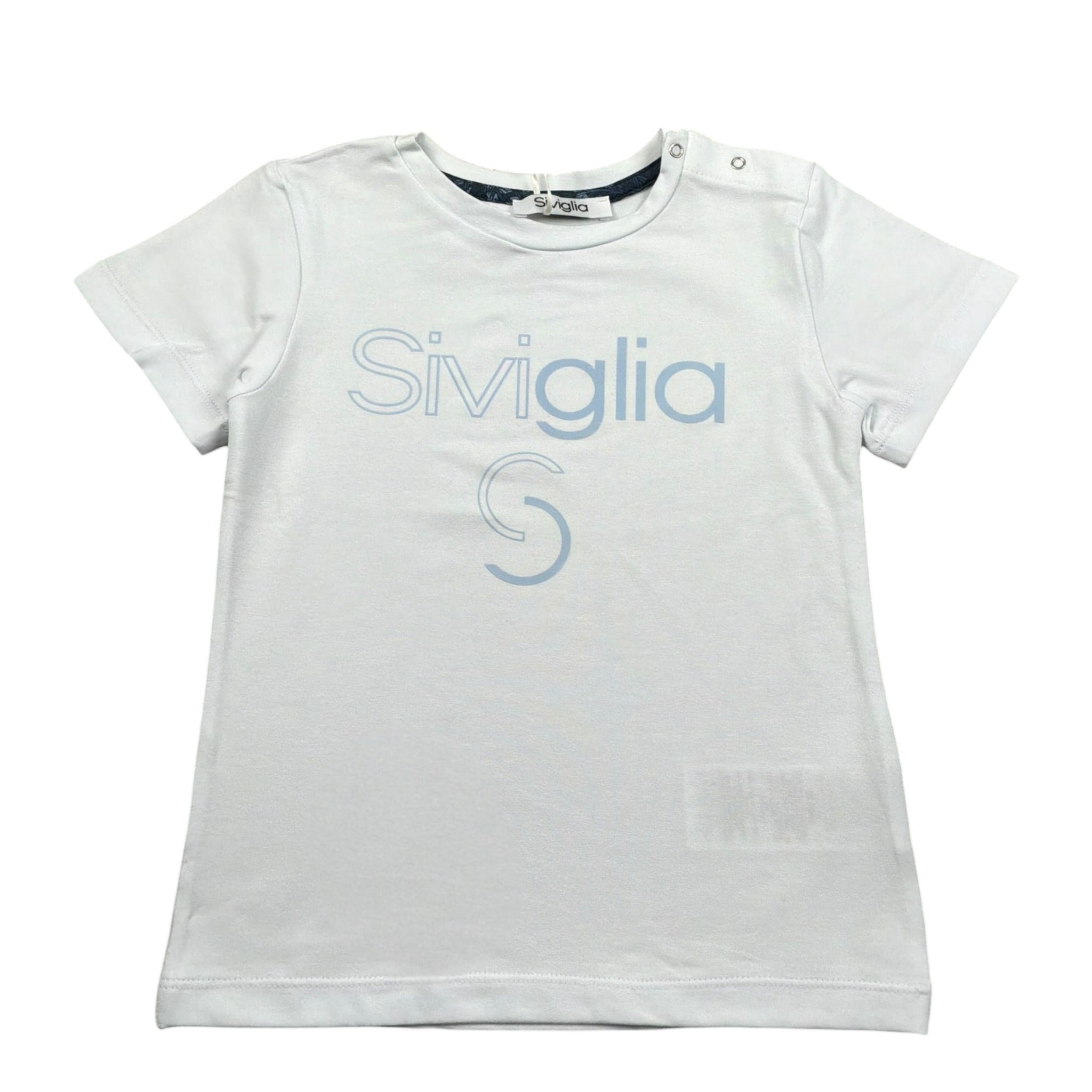 Siviglia T-Shirt Girocollo Tinta Unita con Stampa per Bambino SVNTS17286J BIANCO SIVIGLIA 