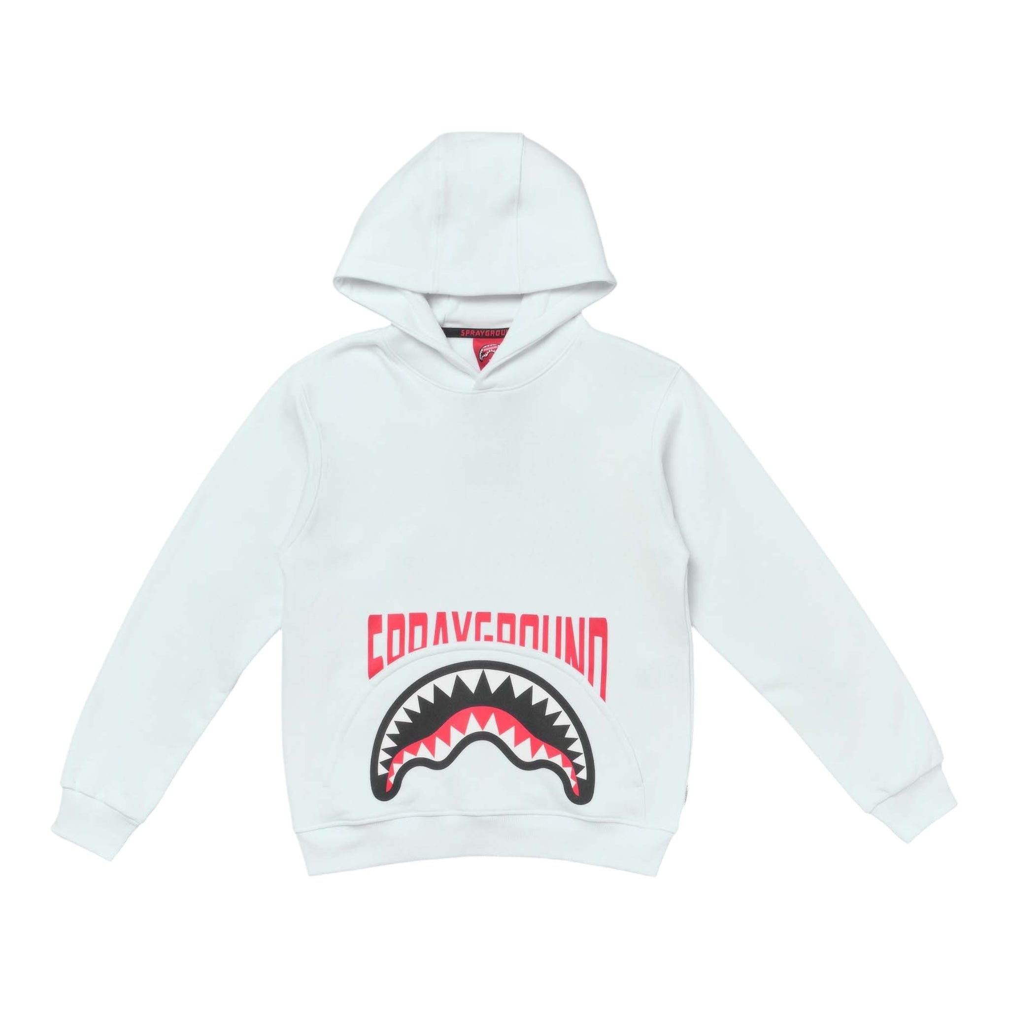 Sprayground Felpa Chiusa con Cappuccio Tinta Unita con Stampa per Bambino SPY1131WHT BIANCO SPRAYGROUND 