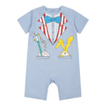 Stella Mccartney Pagliaccetto Mezza Manica Tinta Unita con Stampa per Neonato TWC511N AZZURRO STELLA McCARTNEY 