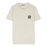 Stone Island T-Shirt Girocollo Tinta Unita con Logo per Bambino K1S162100002 SABBIA STONE ISLAND 