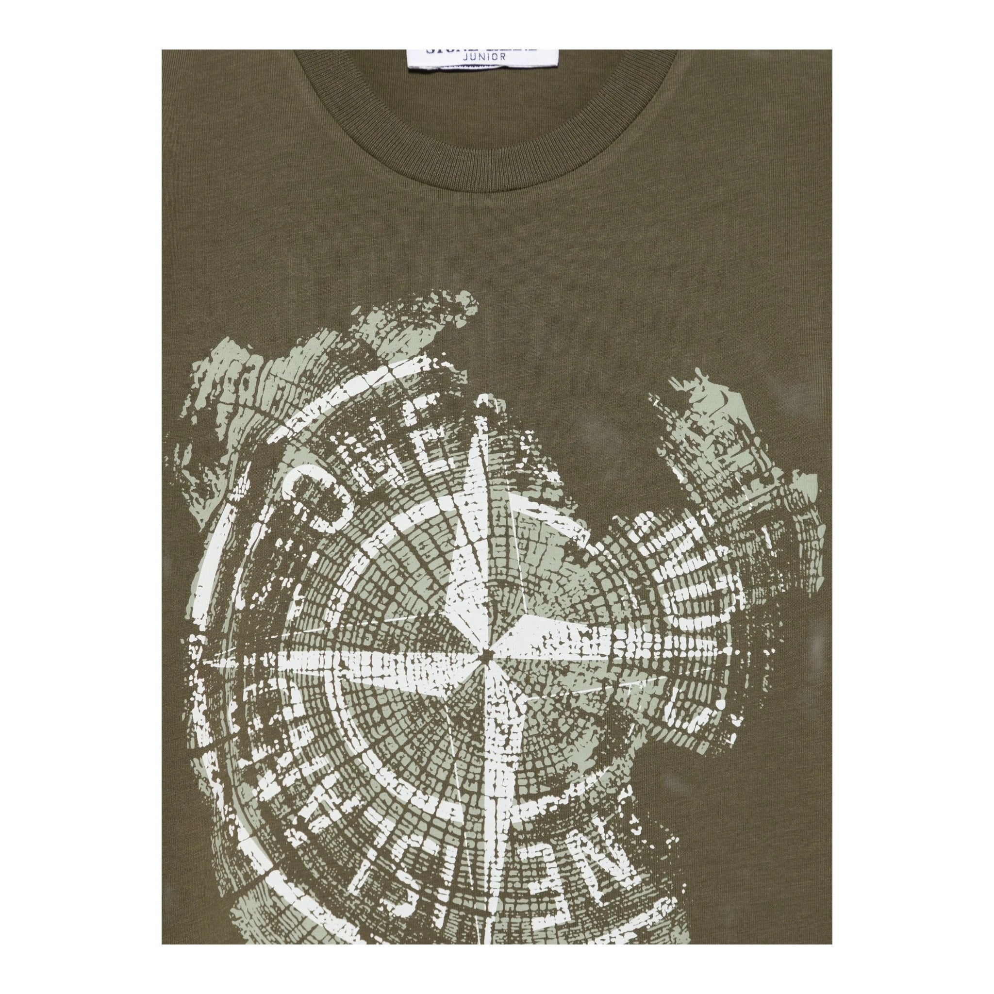 Stone Island T-Shirt Girocollo Tinta Unita con Logo per Bambino K1S16210001 VERDE STONE ISLAND 