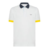 Sun68 Polo Mezza Manica Tinta Unita con Colletto In Contrasto per Bambino A34315 BIANCO SUN68 