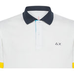 Sun68 Polo Mezza Manica Tinta Unita con Colletto In Contrasto per Bambino A34315 BIANCO SUN68 