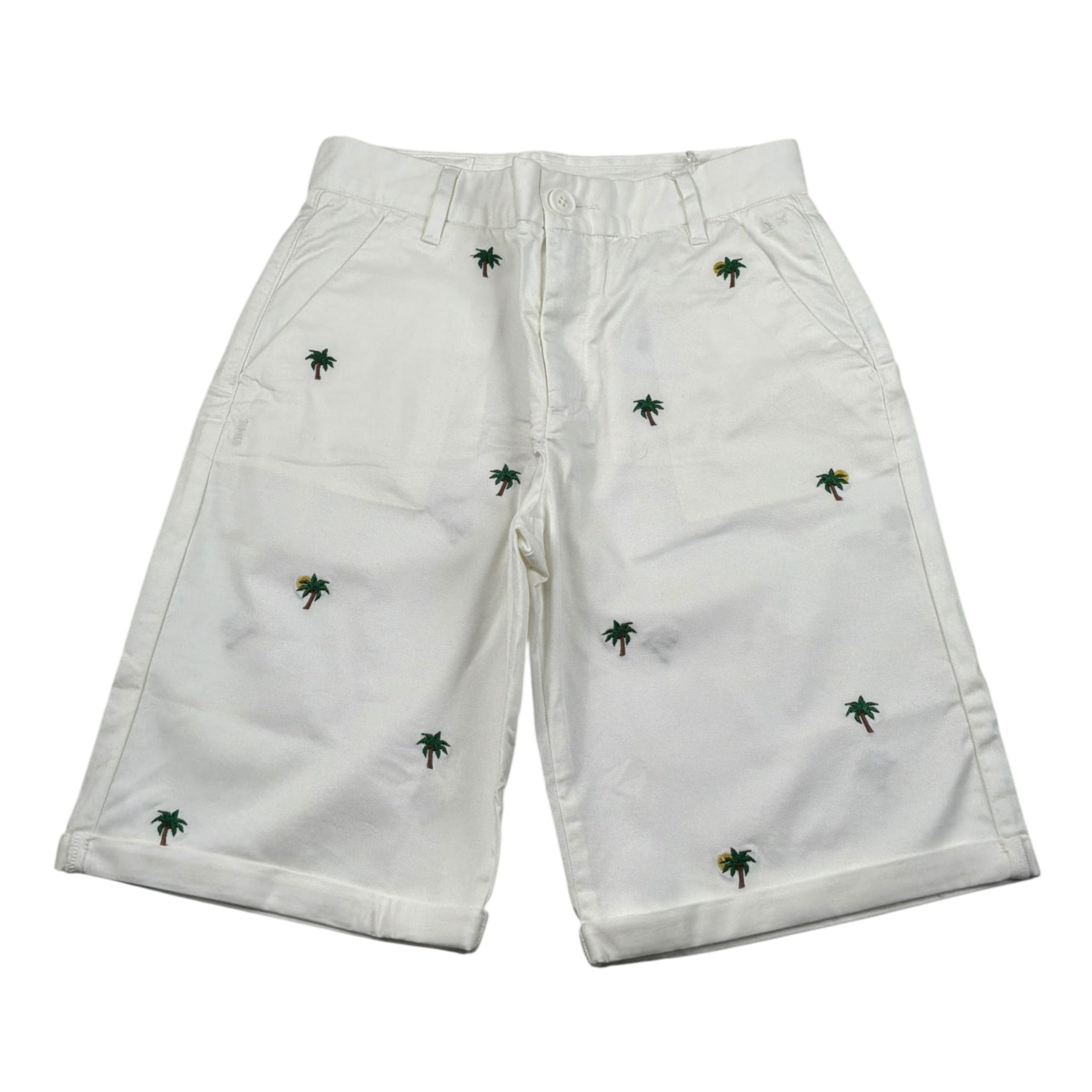 Sun68 Bermuda Tinta Unita con Ricami per Bambino B35303 BIANCO SUN68 
