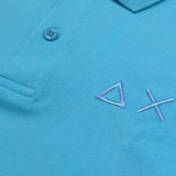 Sun68 Polo Mezza Manica Tinta Unita con Stampa per Bambino CPA35313 AZZURRO SUN68 