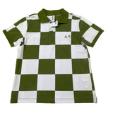 Sun68 Polo Mezza Manica Bicolore con Fantasia per Bambino CPA35329 BIANCO/VERDE SUN68 