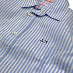 Sun68 Camicia Tinta Unita con Fantasia A Righe per Bambino CPB353033 BIANCO/AZZURRO SUN68 