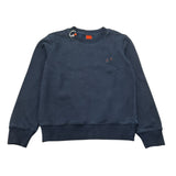 Sun68 Felpa Girocollo Tinta Unita con Logo per Bambino CPF35355 BLU SUN68 