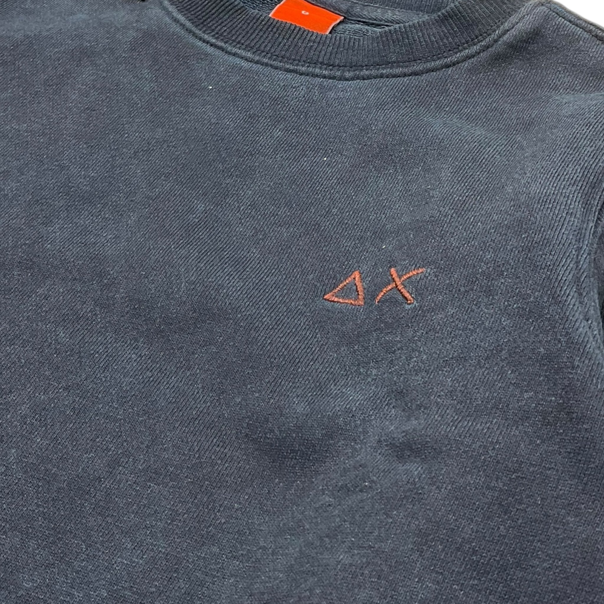 Sun68 Felpa Girocollo Tinta Unita con Logo per Bambino CPF35355 BLU SUN68 