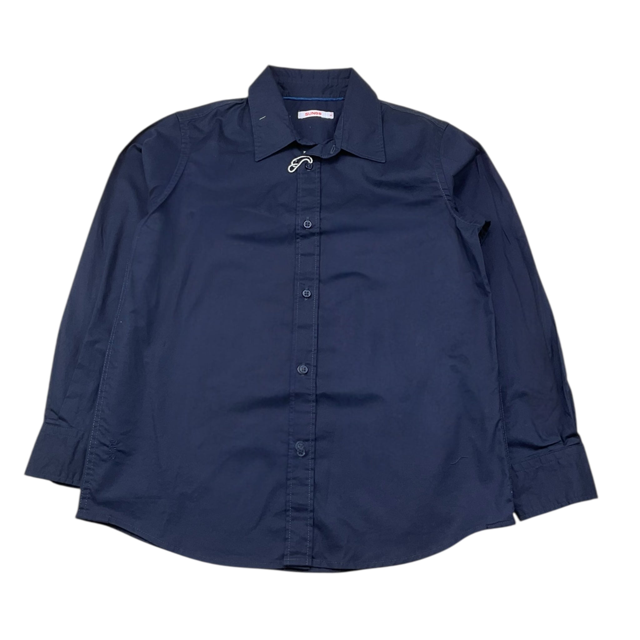 Sun68 Camicia Tinta Unita con Logo per Bambino CPS35302 BLU SUN68 