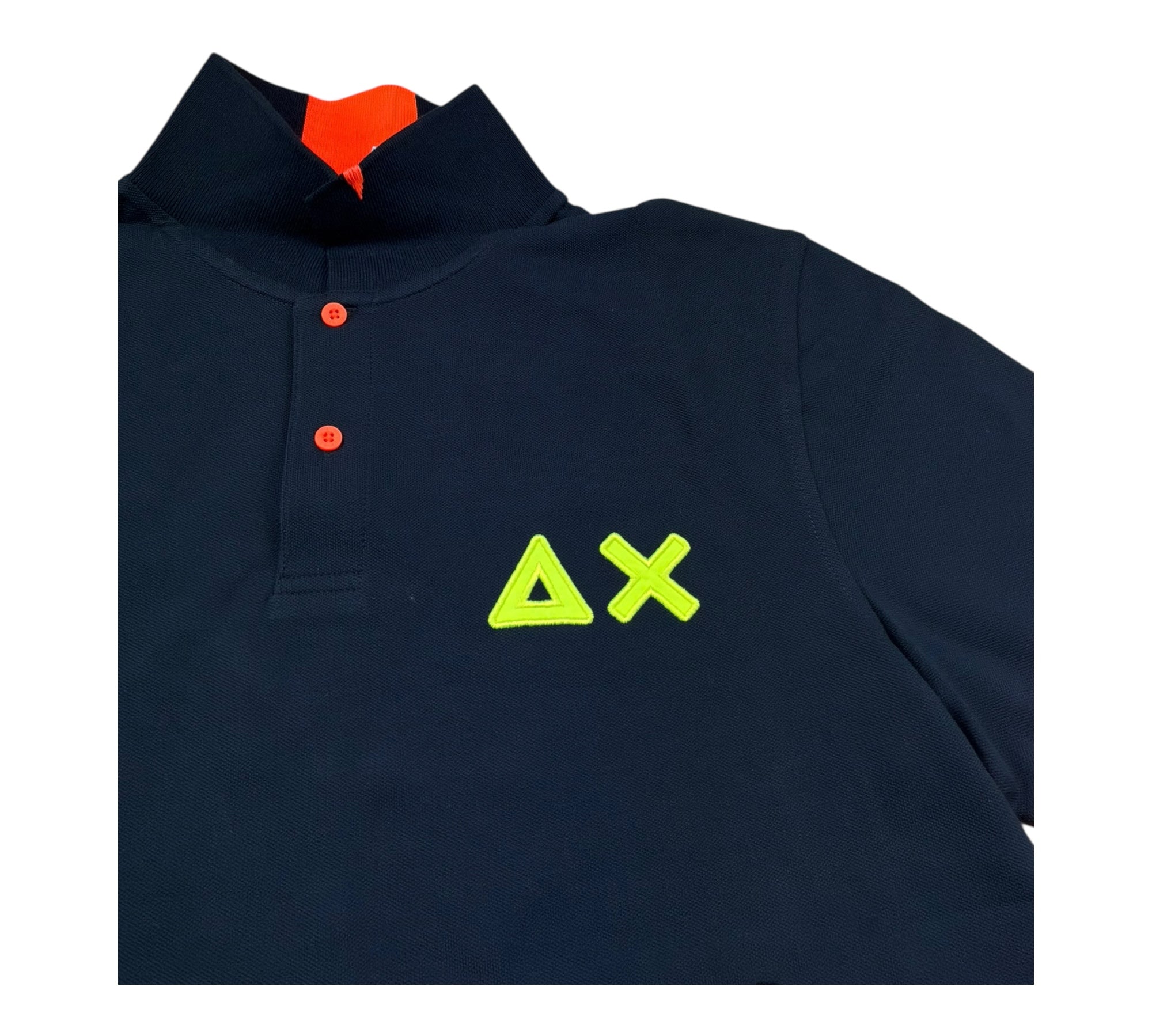 Sun68 Polo Mezza Manica Tinta Unita con Logo per Bambino POLS BLU SUN68 