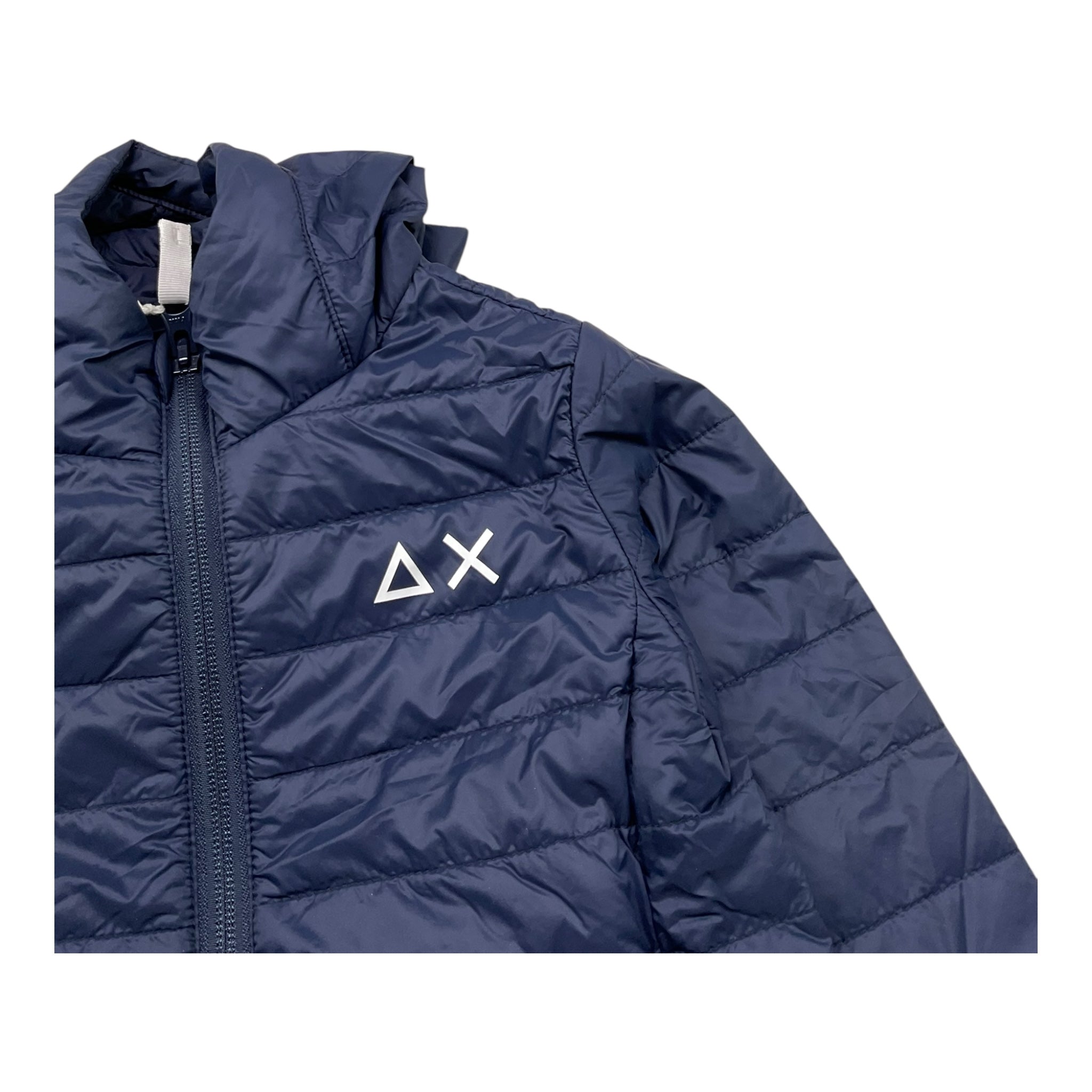 Sun68 Giubbino Tinta Unita con Cappuccio E Logo per Bambino R35301 BLU SUN68 