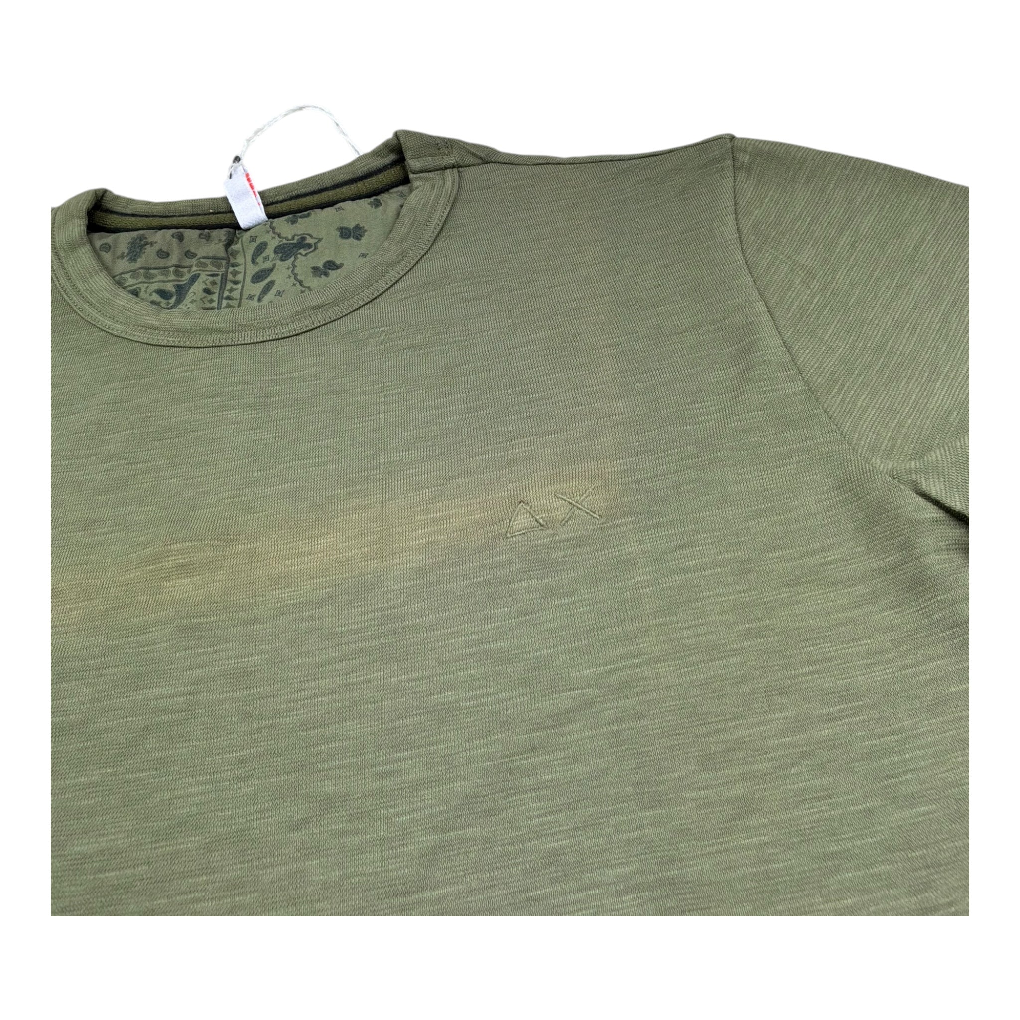 Sun68 T-Shirt Tinta Unita Girocollo per Bambino T33315 VERDE SUN68 