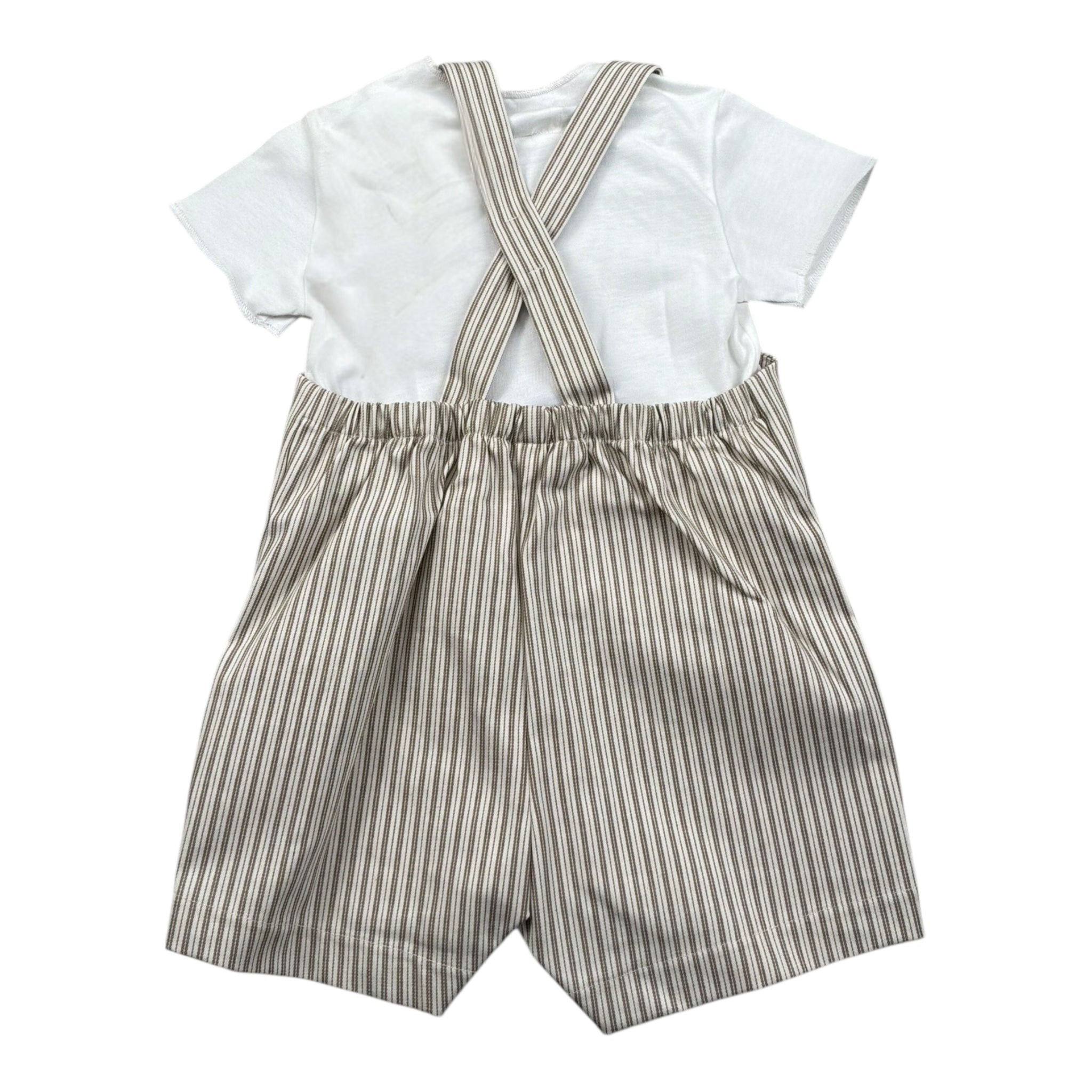 Teddy E Minou Completo 2 Pezzi T-Shirt-Salopette Bicolore per Neonato E24CP046C1079 BIANCO/VERDE TEDDY E MINOU 