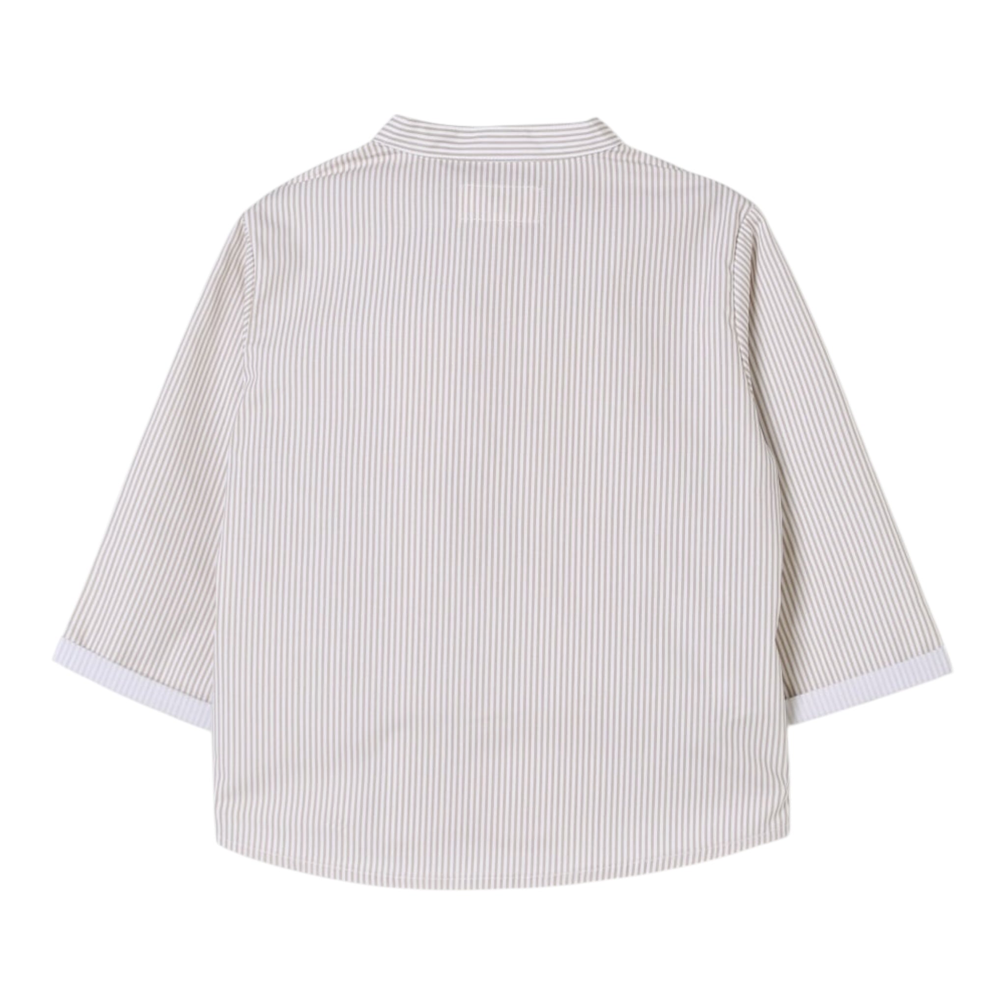 Teddy E Minou Camicia Manica Lunga Fantasia A Righe per Neonato E25CI001C4134 BEIGE TEDDY E MINOU 