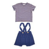 Teddy E Minou Completo 2 Pezzi T-Shirt-Salpette per Neonato E25CP066C0070 BLU TEDDY E MINOU 