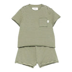 Teddy E Minou Completo 2 Pezzi T-Shirt-Bermuda Tinta Unita per Neonato E25CP074M1031 VERDE TEDDY E MINOU 