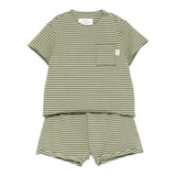 Teddy E Minou Completo 2 Pezzi T-Shirt-Bermuda Tinta Unita per Neonato E25CP074M1031 VERDE TEDDY E MINOU 