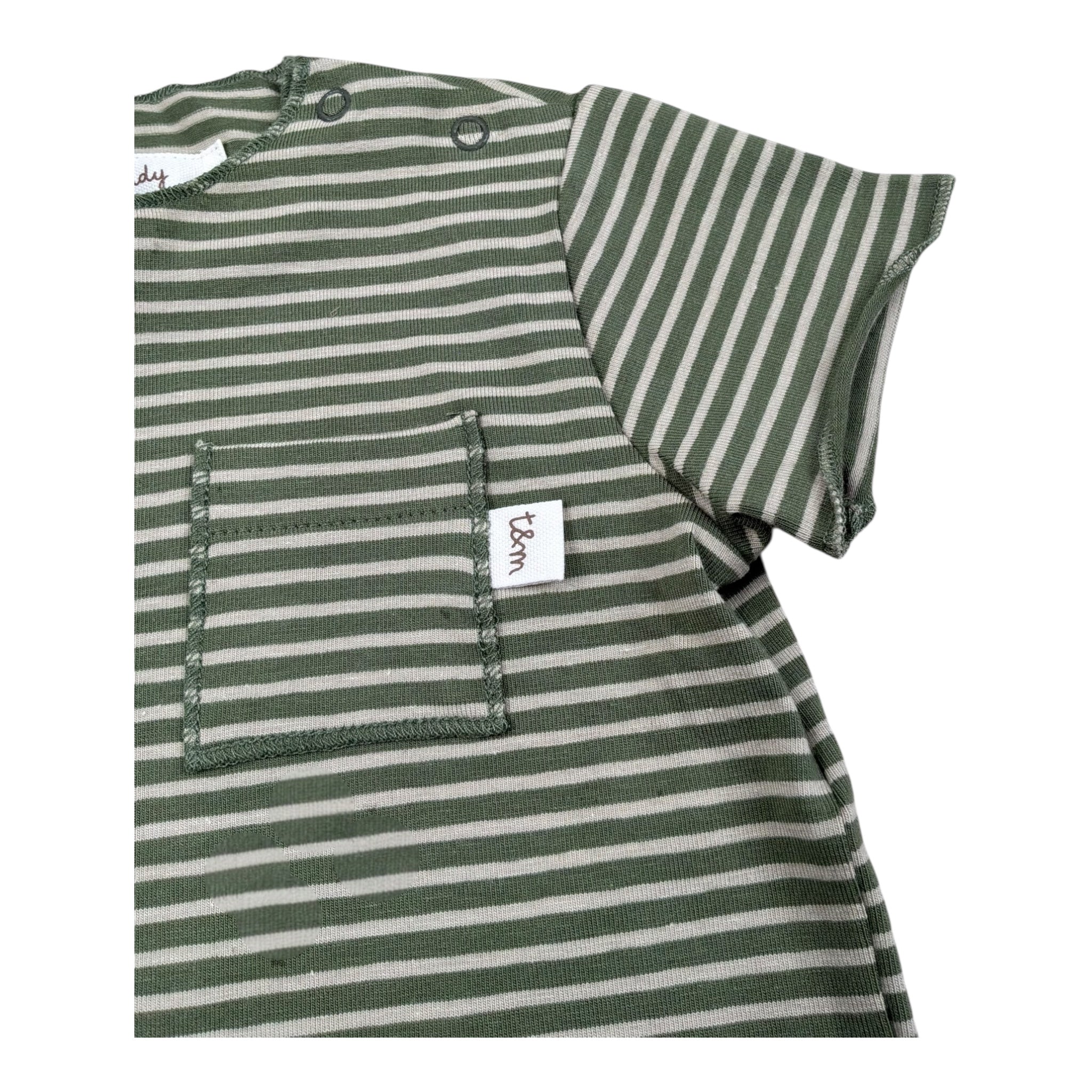 Teddy E Minou Completo 2 Pezzi T-Shirt-Bermuda Tinta Unita per Neonato E25CP074M1031 VERDE TEDDY E MINOU 