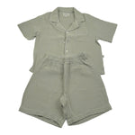 Teddy E Minou Completo 2 Pezzi Camicia-Bermuda Tinta Unita per Neonato E25CP075C6041 VERDE TEDDY E MINOU 