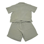 Teddy E Minou Completo 2 Pezzi Camicia-Bermuda Tinta Unita per Neonato E25CP075C6041 VERDE TEDDY E MINOU 