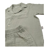 Teddy E Minou Completo 2 Pezzi Camicia-Bermuda Tinta Unita per Neonato E25CP075C6041 VERDE TEDDY E MINOU 