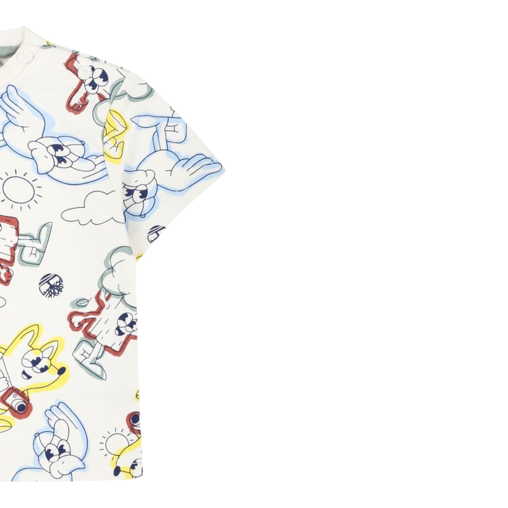 Timberland T-Shirt Girocollo Tinta Unita con Stampe per Neonato T60386X PANNA TIMBERLAND 
