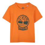 Timberland T-Shirt Girocollo Tinta Unita con Stampa per Neonato T60506NX ARANCIONE TIMBERLAND 