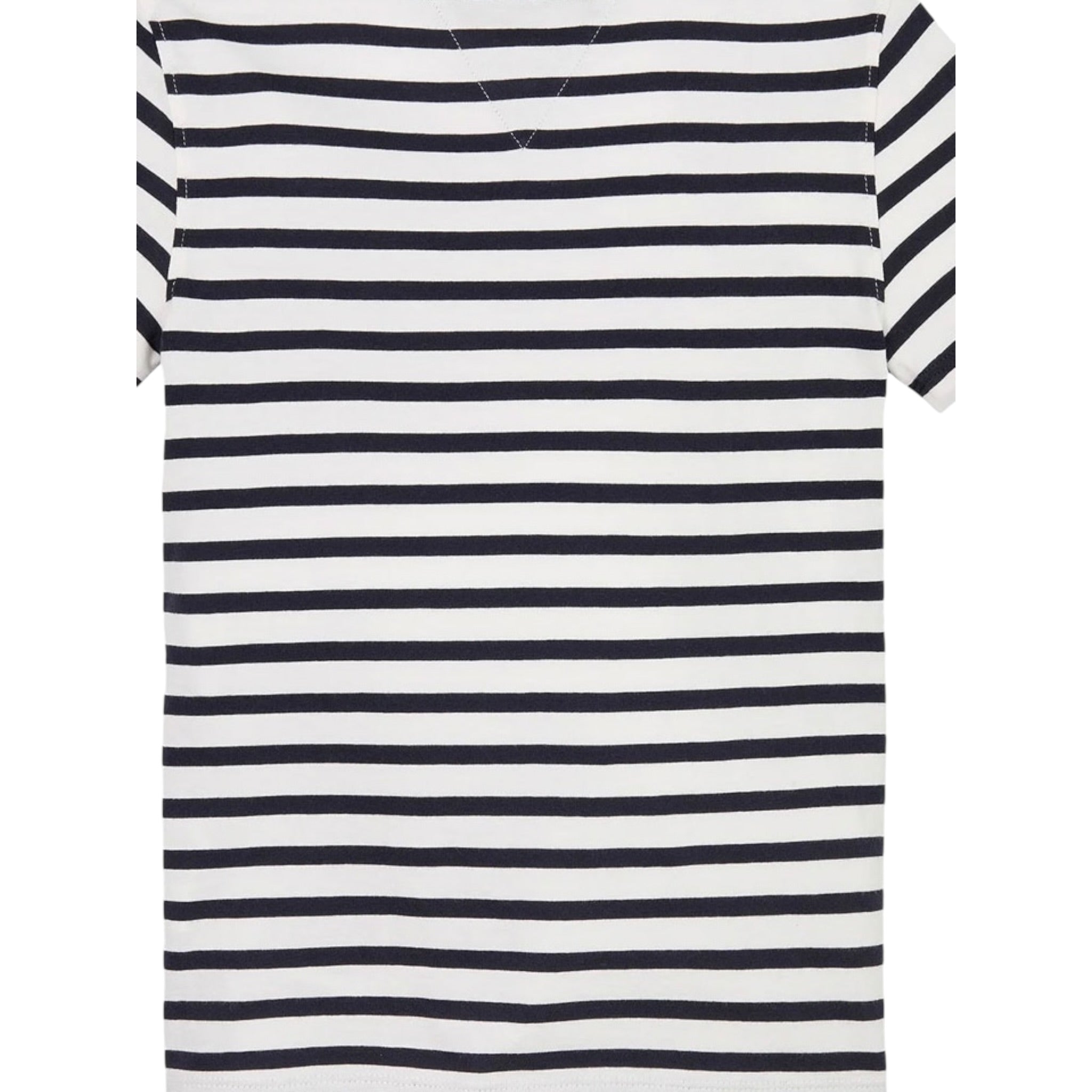Tommy Hilfiger T-Shirt Girocollo Tinta Unita con Fantasia A Righe per Bambino KB0KB068799 BIANCO TOMMY HILFIGER 
