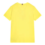 Tommy Hilfiger T-Shirt Girocollo Tinta Unita con Logo per Bambino KB0KB06879X GIALLO TOMMY HILFIGER 