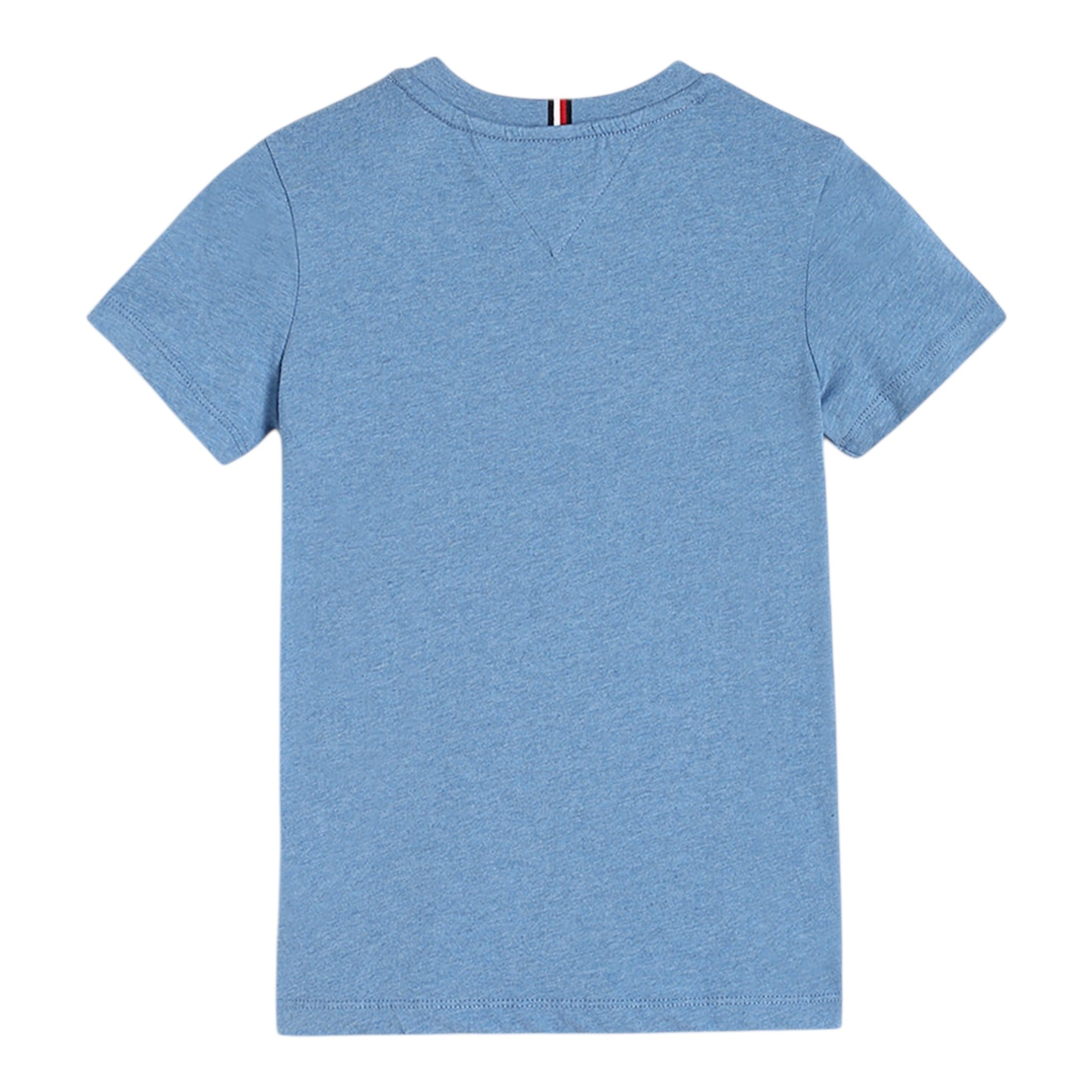 Tommy Hilfiger T-Shirt Girocollo Tinta Unita con Logo per Bambino KB0KB09362 AZZURRO TOMMY HILFIGER 