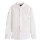 Tommy Hilfiger Camicia Manica Lunga Tinta Unita per Bambino KB0KB09550 BIANCO TOMMY HILFIGER 