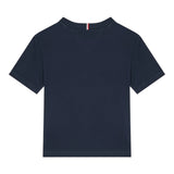 Tommy Hilfiger T-Shirt Girocollo Tinta Unita con Logo per Bambino KB0KB09601 BLU TOMMY HILFIGER 