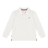 Tommy Hilfiger Polo Manica Lunga Tinta Unita per Neonato KN0KN01848 BIANCO TOMMY HILFIGER 