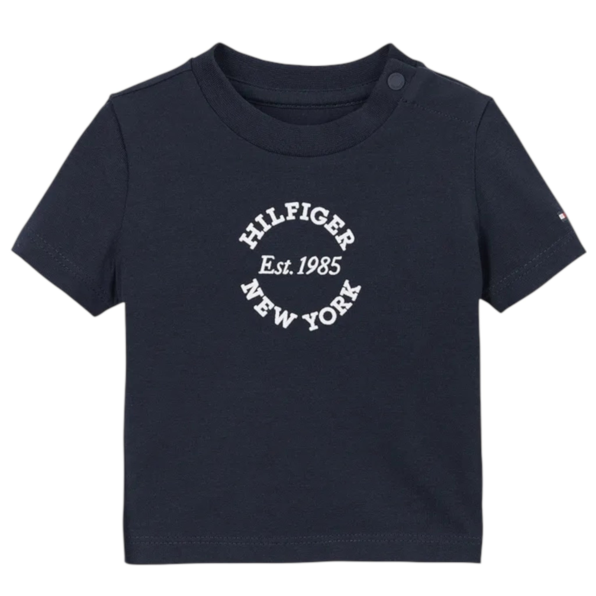 Tommy Hilfiger T-Shirt Girocollo tinta unita con Logo Blu per Neonato KN0KN01964 BLU TOMMY HILFIGER 