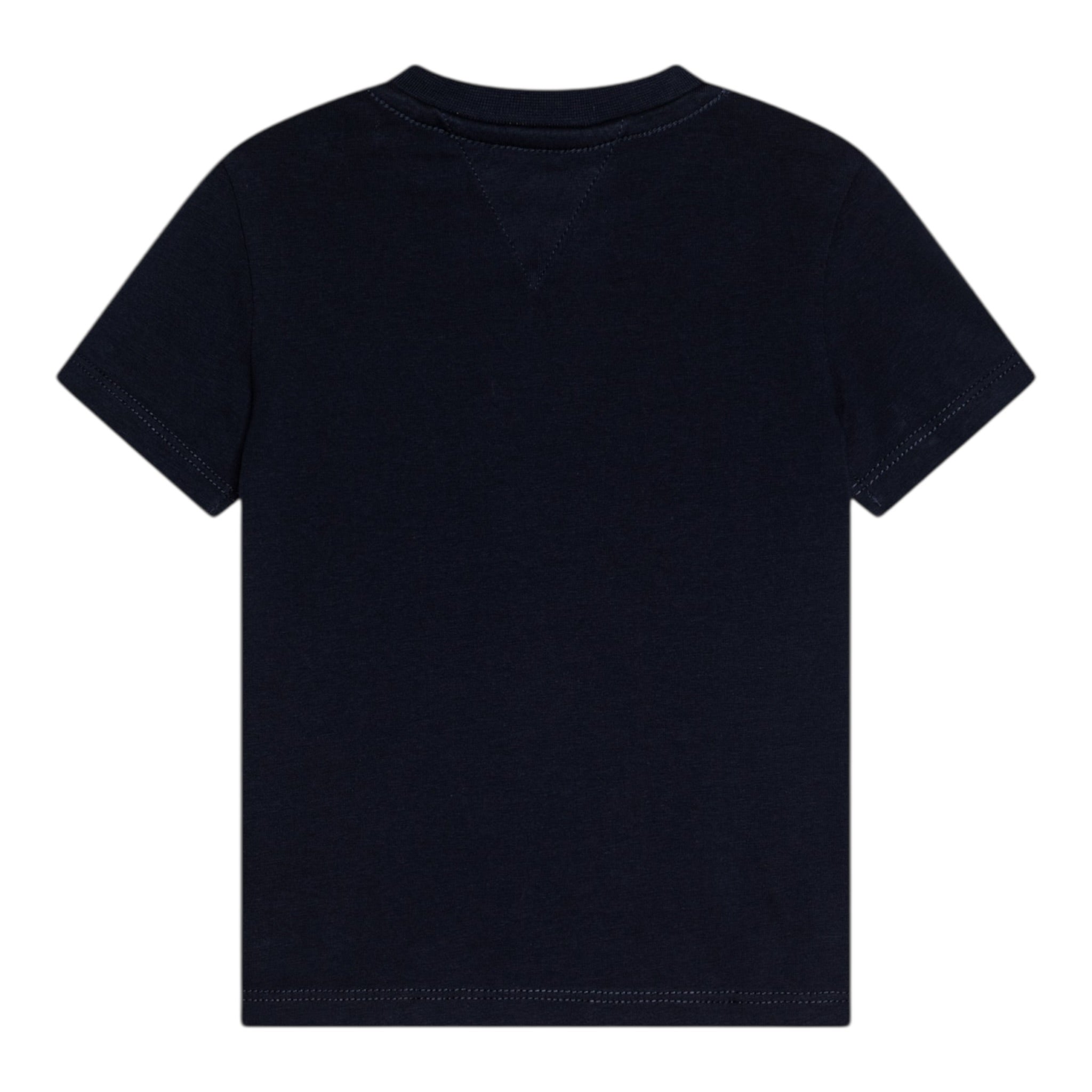 Tommy Hilfiger T-Shirt Girocollo Tinta Unita con Logo per Neonato KN0KN02024 BLU TOMMY HILFIGER 